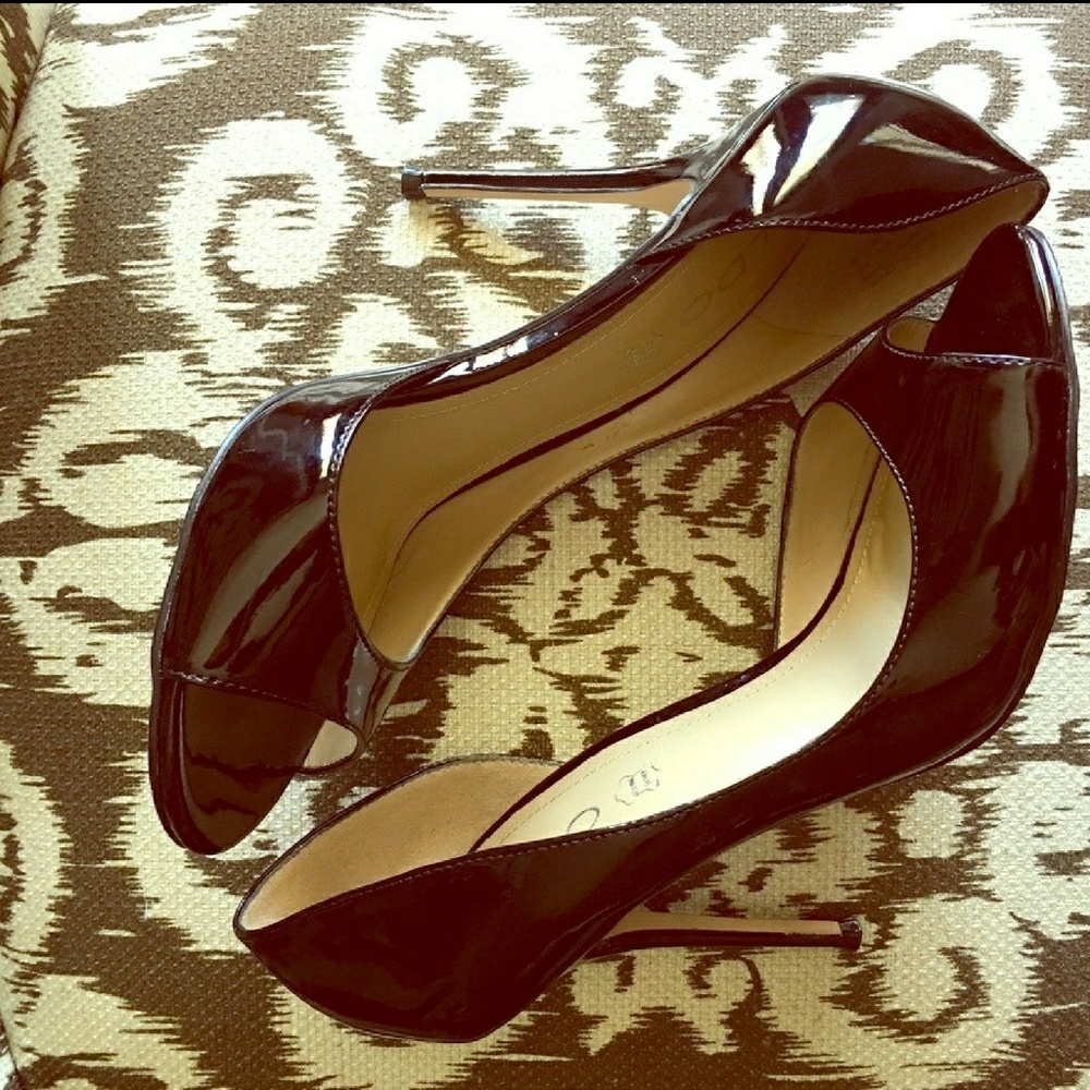 Black Aldo Peep Toe Pumps