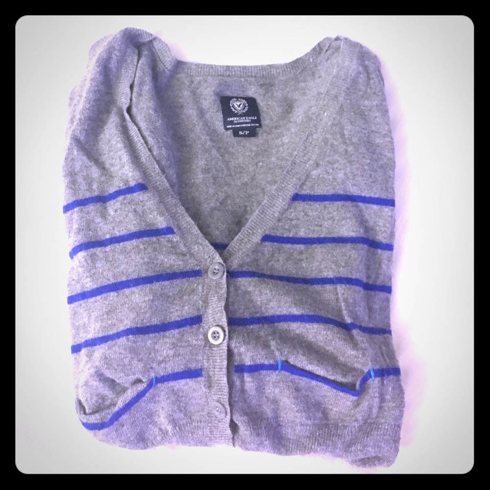 Gray striped cardigan