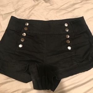 Black button up shorts
