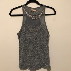 Hollister Grey Embellished Tank