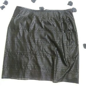 Calvin Klein Faux Leather Knee Length Skirt 14W