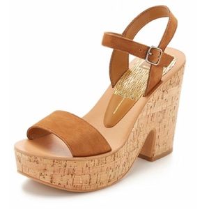 Dolce Vita Randi Wedge Platform Sandal Brown 8.5