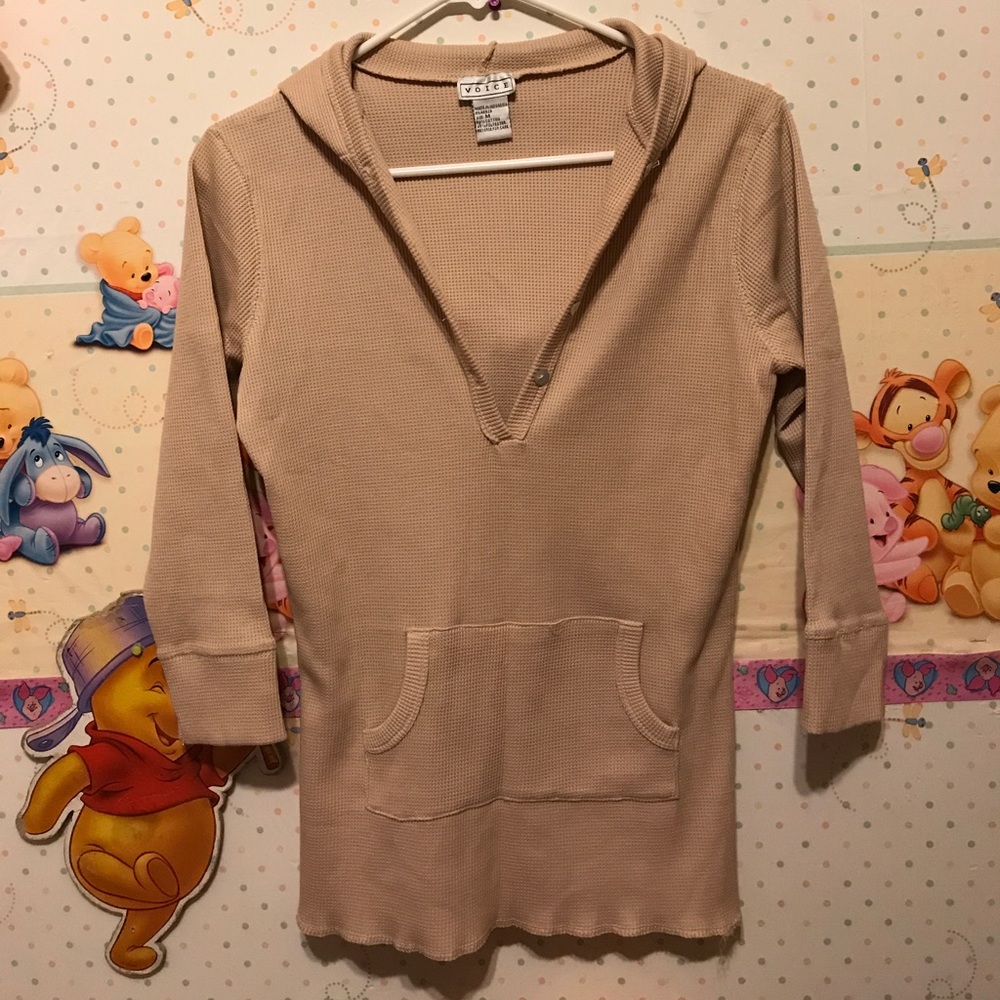 Beige Top W/ Hoddie