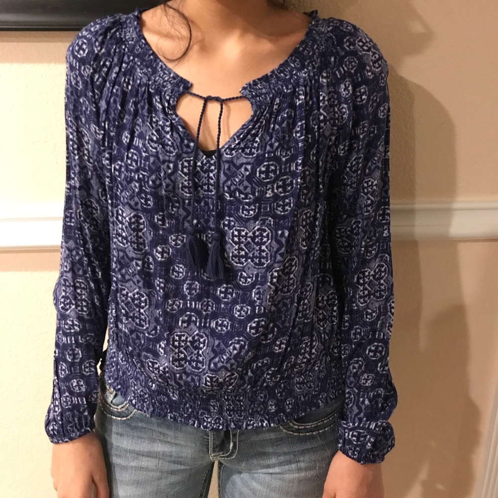 Blue Boho Top