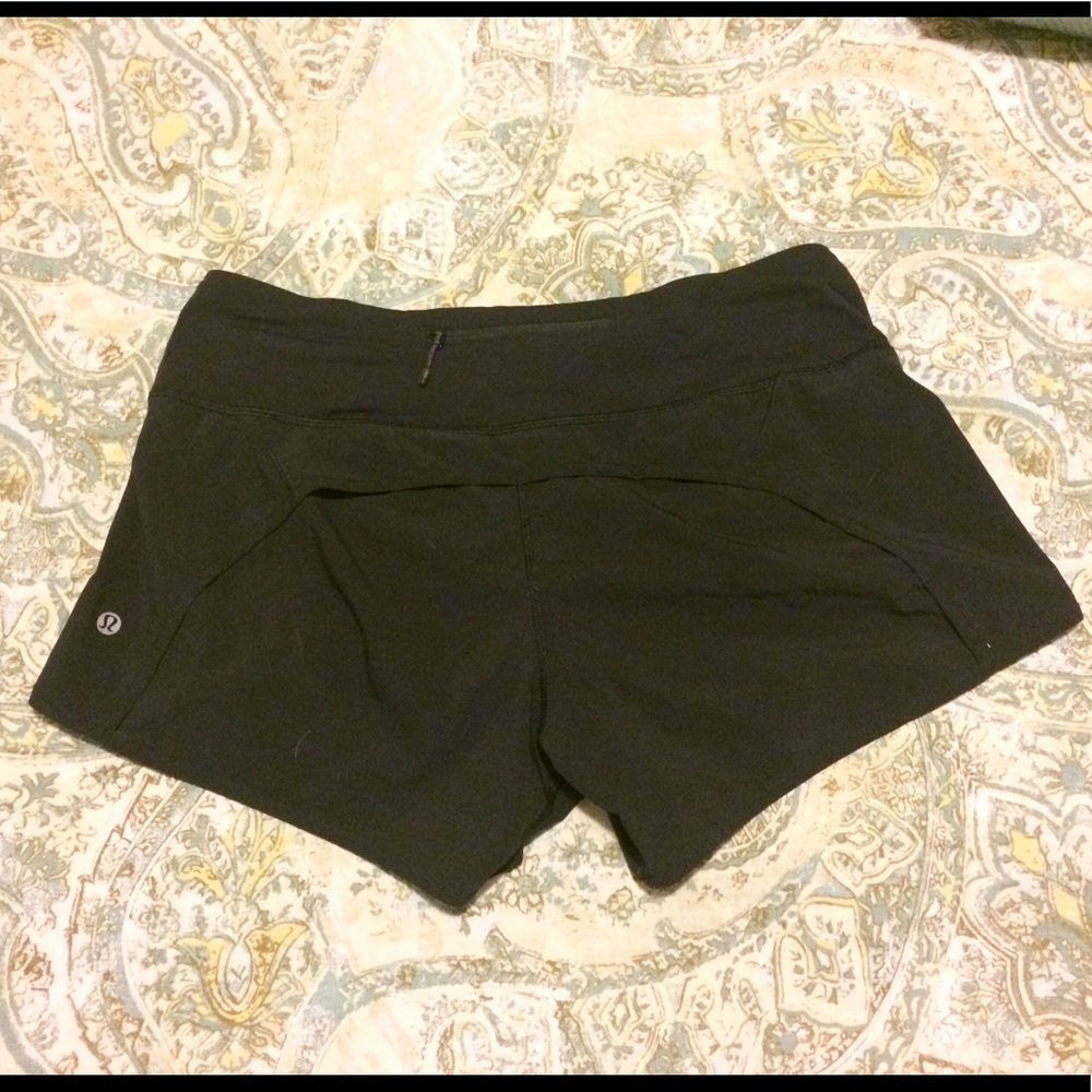 Black Longer Lululemon Run Times Active Short 8