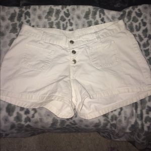 White denim shorts