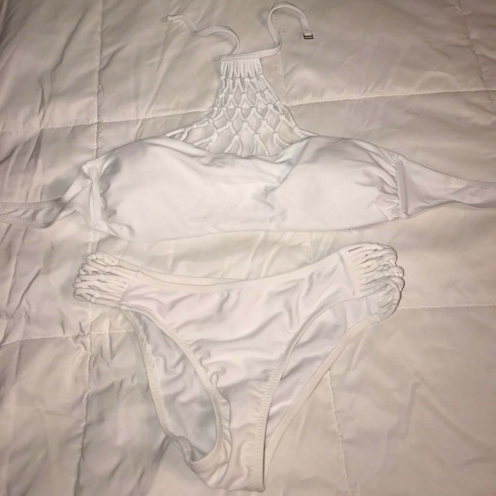 White high neck bikini set!! Never worn!!