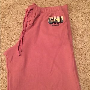 PINK Lace-Up Boyfriend Pant