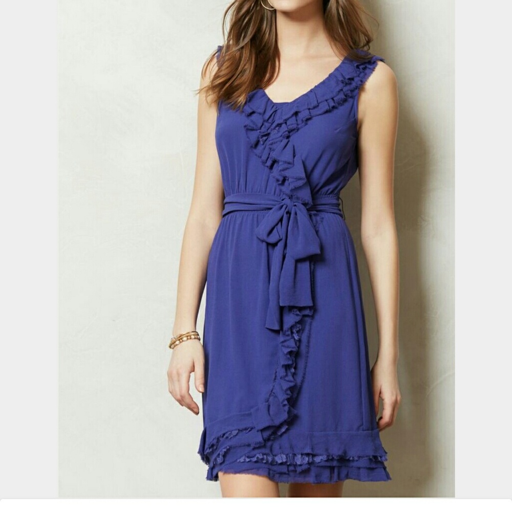 Anthropologie Baraschi Delamere Navy Dress 0 P