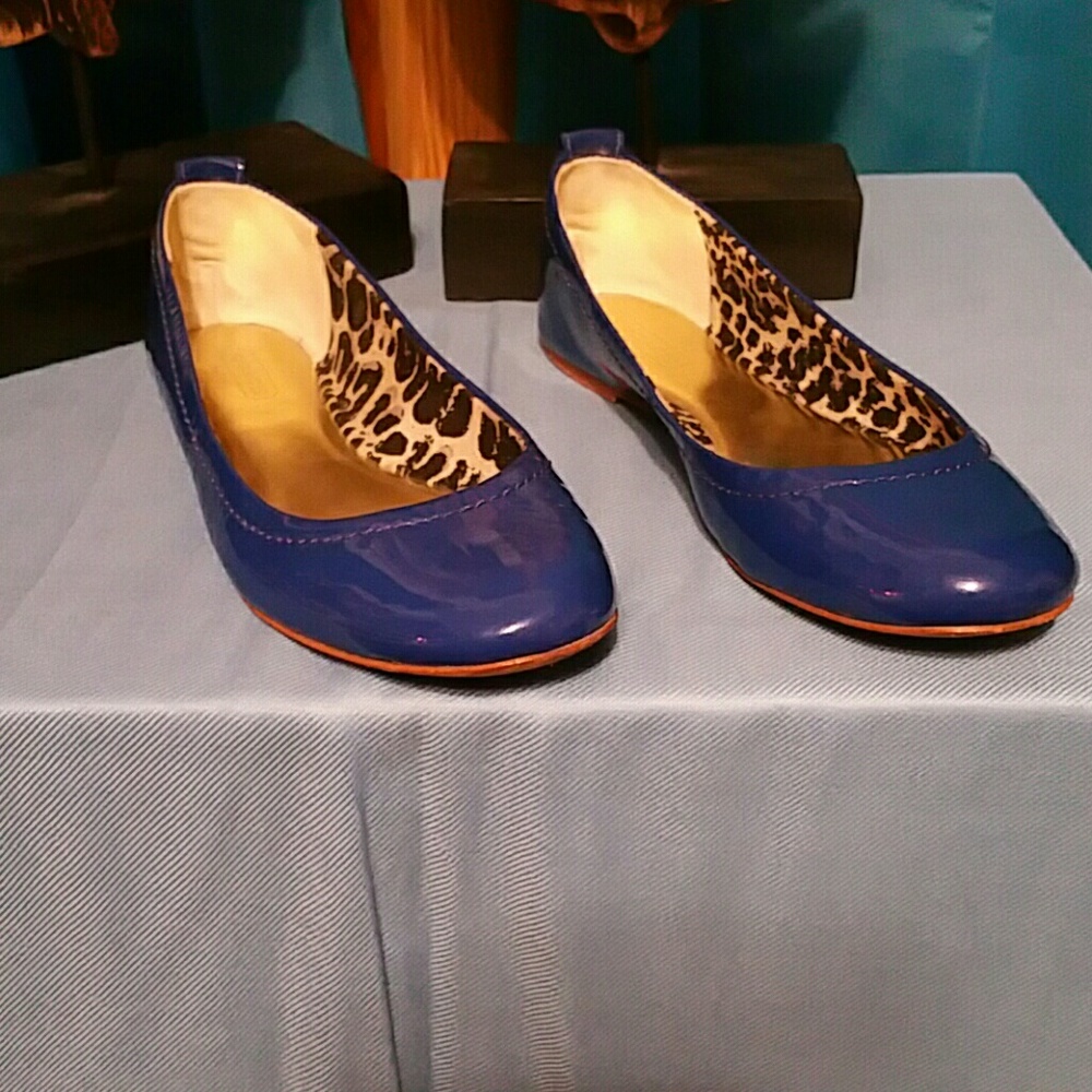 Coach Blue Patent Leather Flats
