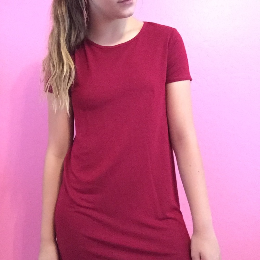 Tilly's Maroon T-shirt dress