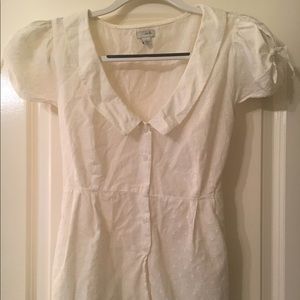 Anthropologie white button down blouse