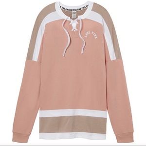 PINK Lace-Up Varsity Crew Tunic! Ballet Pink!