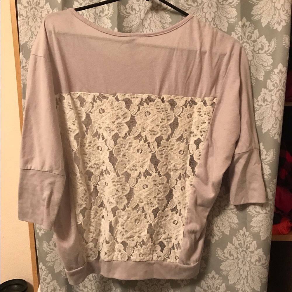 Lace back top