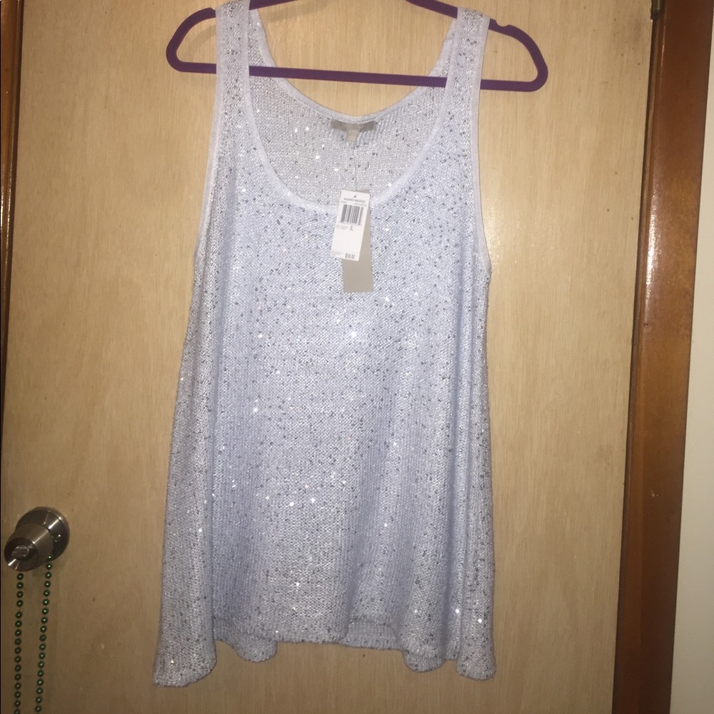 Joan vass sequined sweater tank