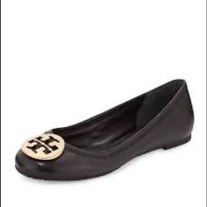 Tory Burch Reva flats, black on gold