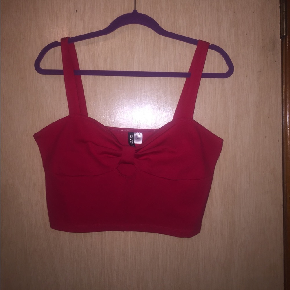 Divided by h&m red crop top