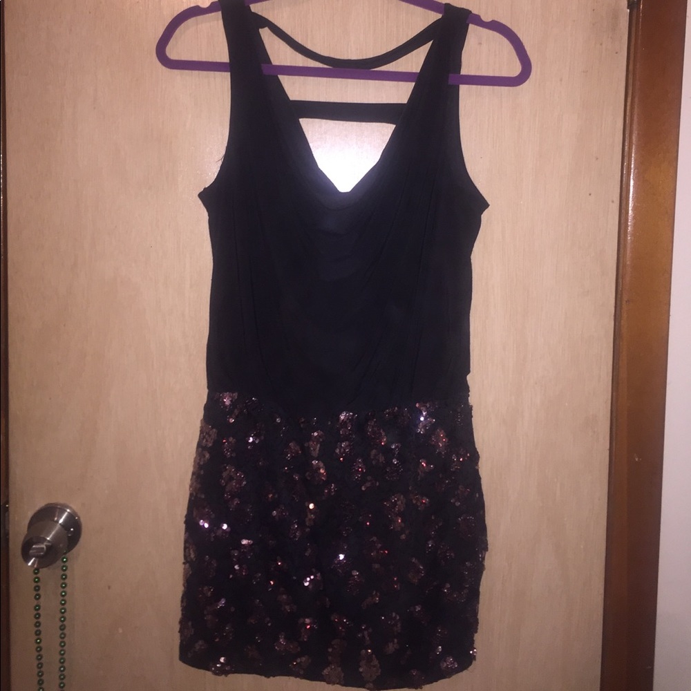 Mini black and gold dress