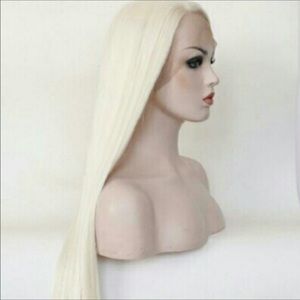Lacefront platinum blonde 24 in synthetic wig