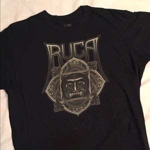 RVCA black tee with artist logo