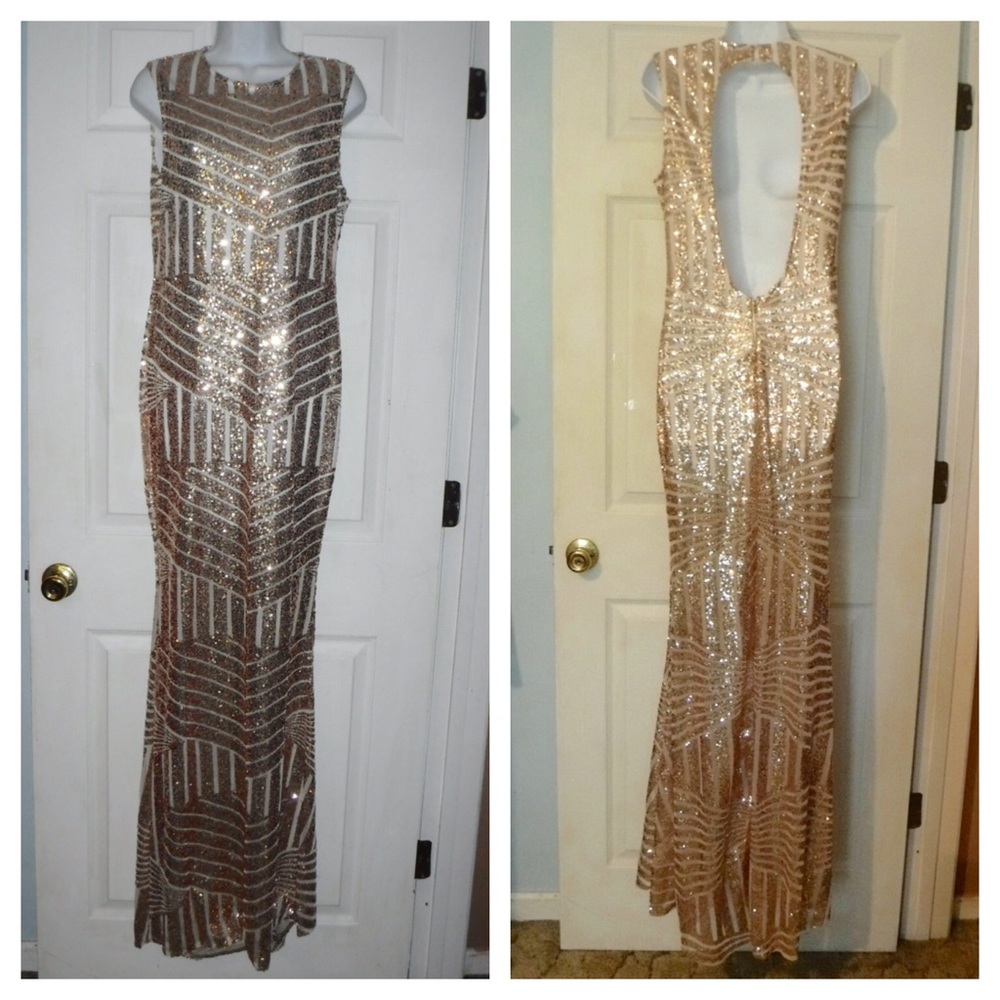 Flash Sale! Gold sequin sleeveless dress