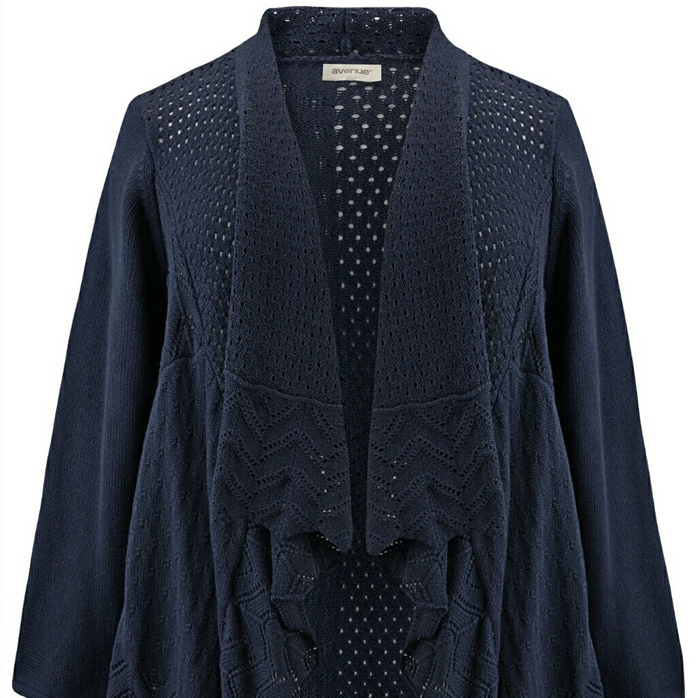 Elegant chic Navy blue open cardigan top 1X 14/16