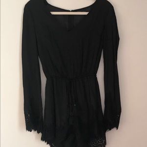 KENDALL AND KYLIE ROMPER (black silk)