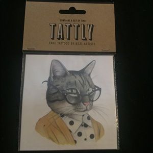 Clever Cat Fake Tattoo