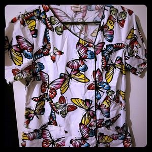 Butterfly Scrub Top