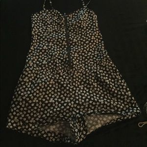 Black and White Flower Romper