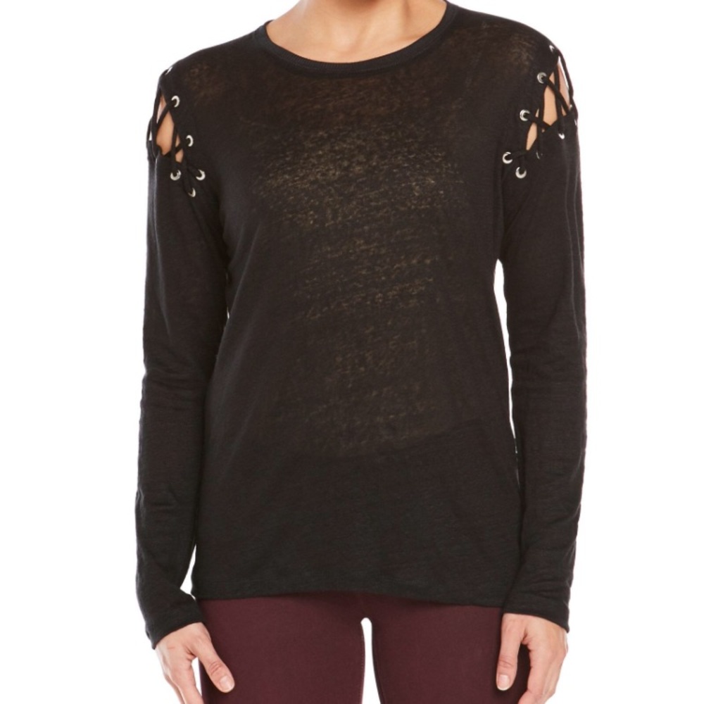 Nasty gal shoulder lace up top. Black. Never worn