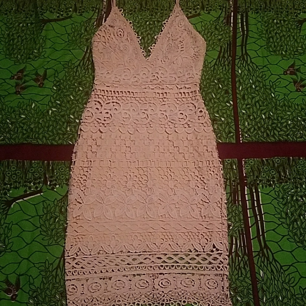 Pink lace dress