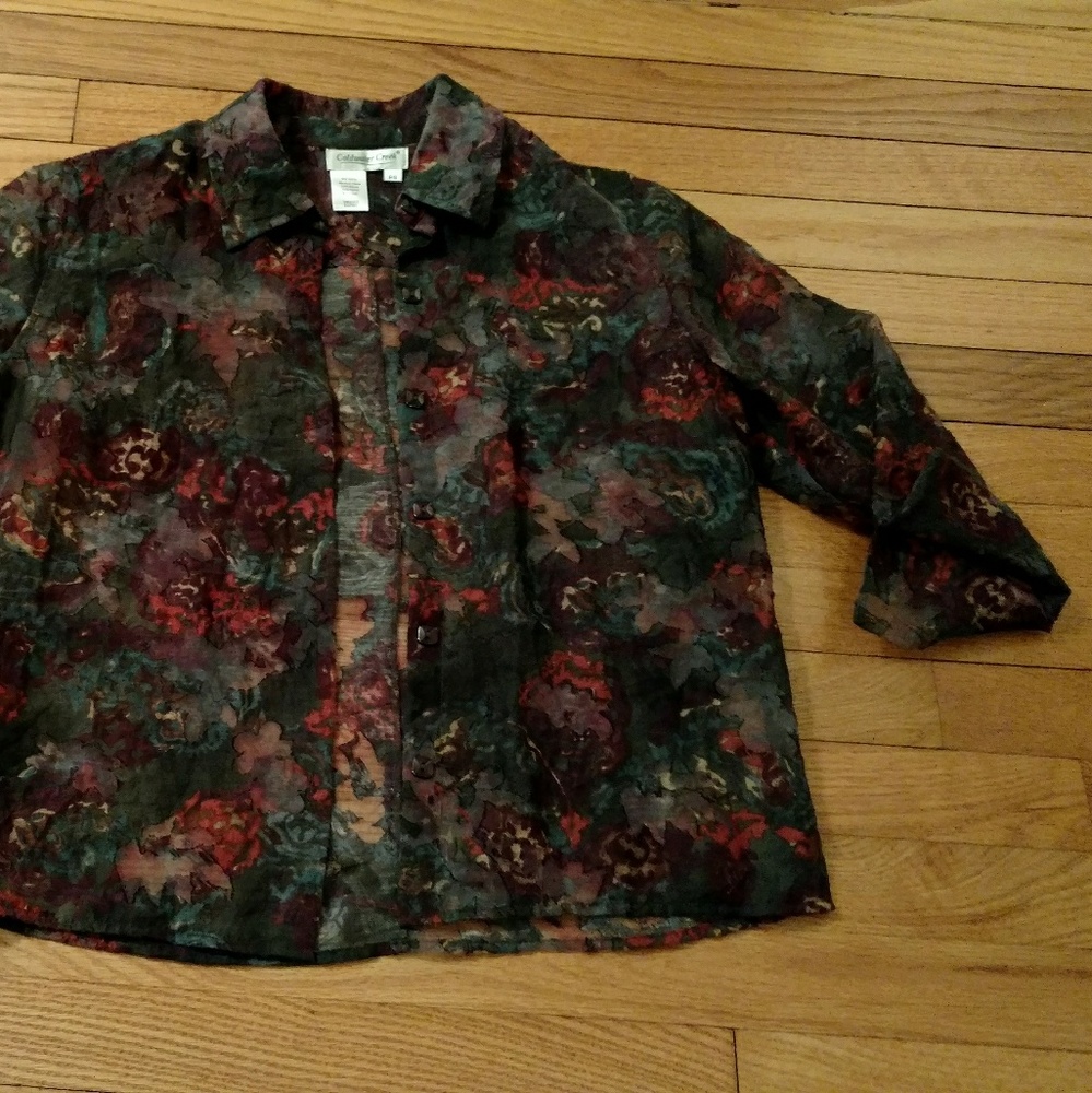 Coldwater Creek floral shear button down