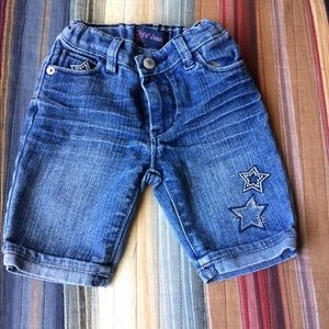 Girls Blue Denim Levis Long Bermuda Shorts