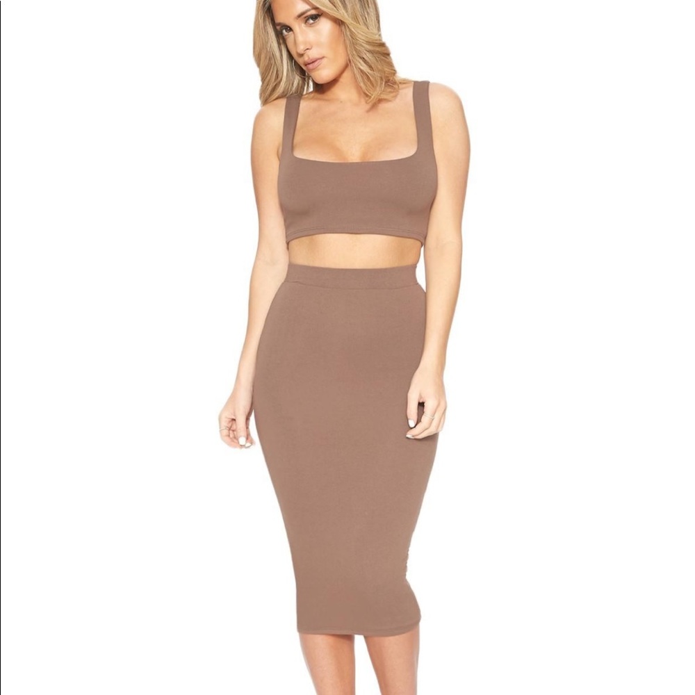 Naked wardrobe nw mocha midi skirt