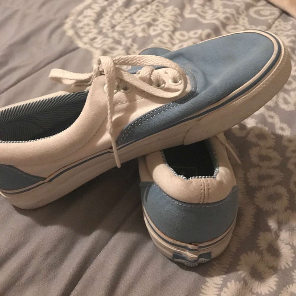 Blue and white Vans