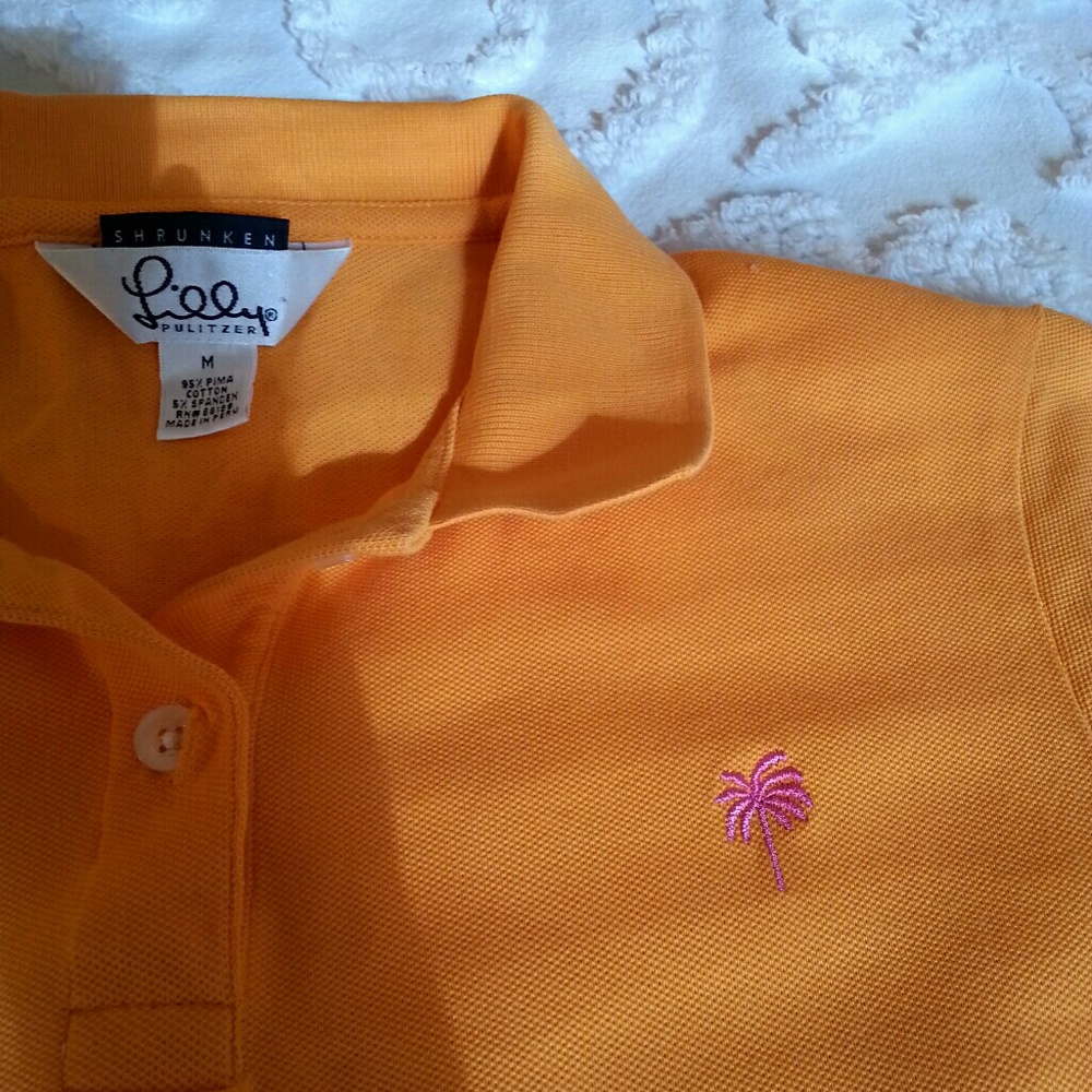 Lilly Pulitzer Orange Shrunken Polo Shirt