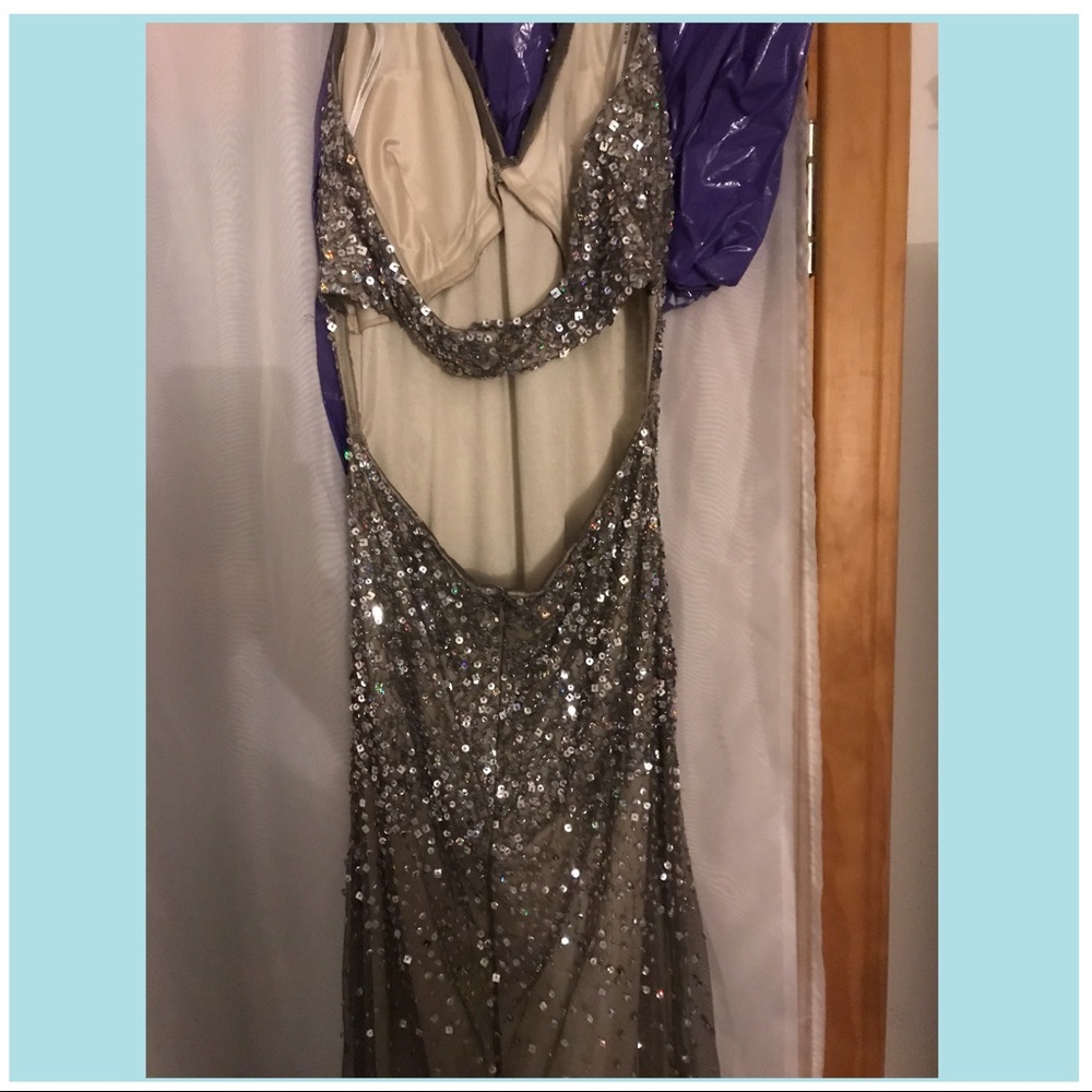 Gorgeous Bling Sequence Silver And Gray Dress - image 3