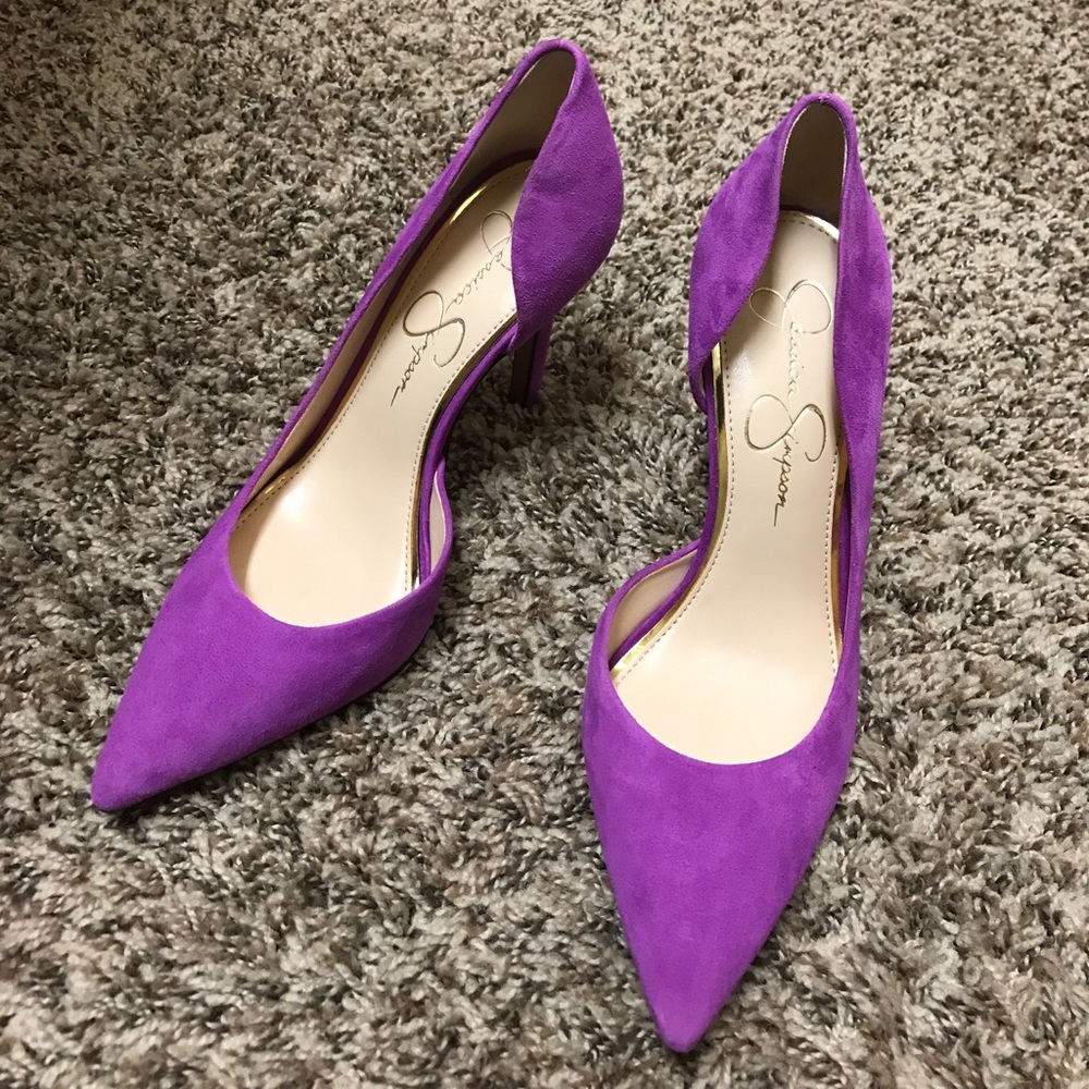 Jessica Simpson suede Claudette heels