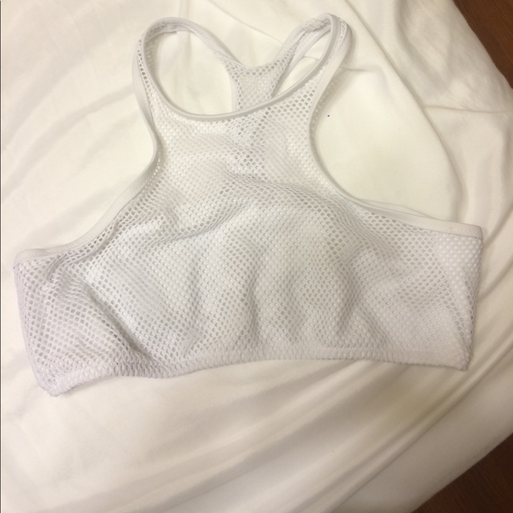 Victoria secrets white mesh bikini top