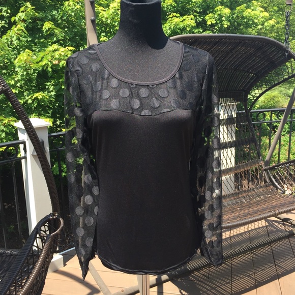 5⭐️ LAST ONE Shear polka dot sleeves & neckline - Picture 7 of 8