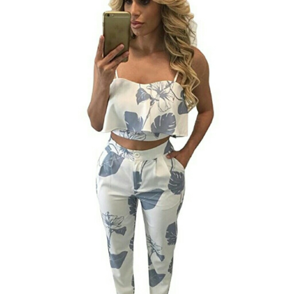 Two piece jumpsuit floral print