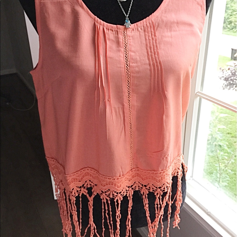 Sorbet fringe crop tank top boho