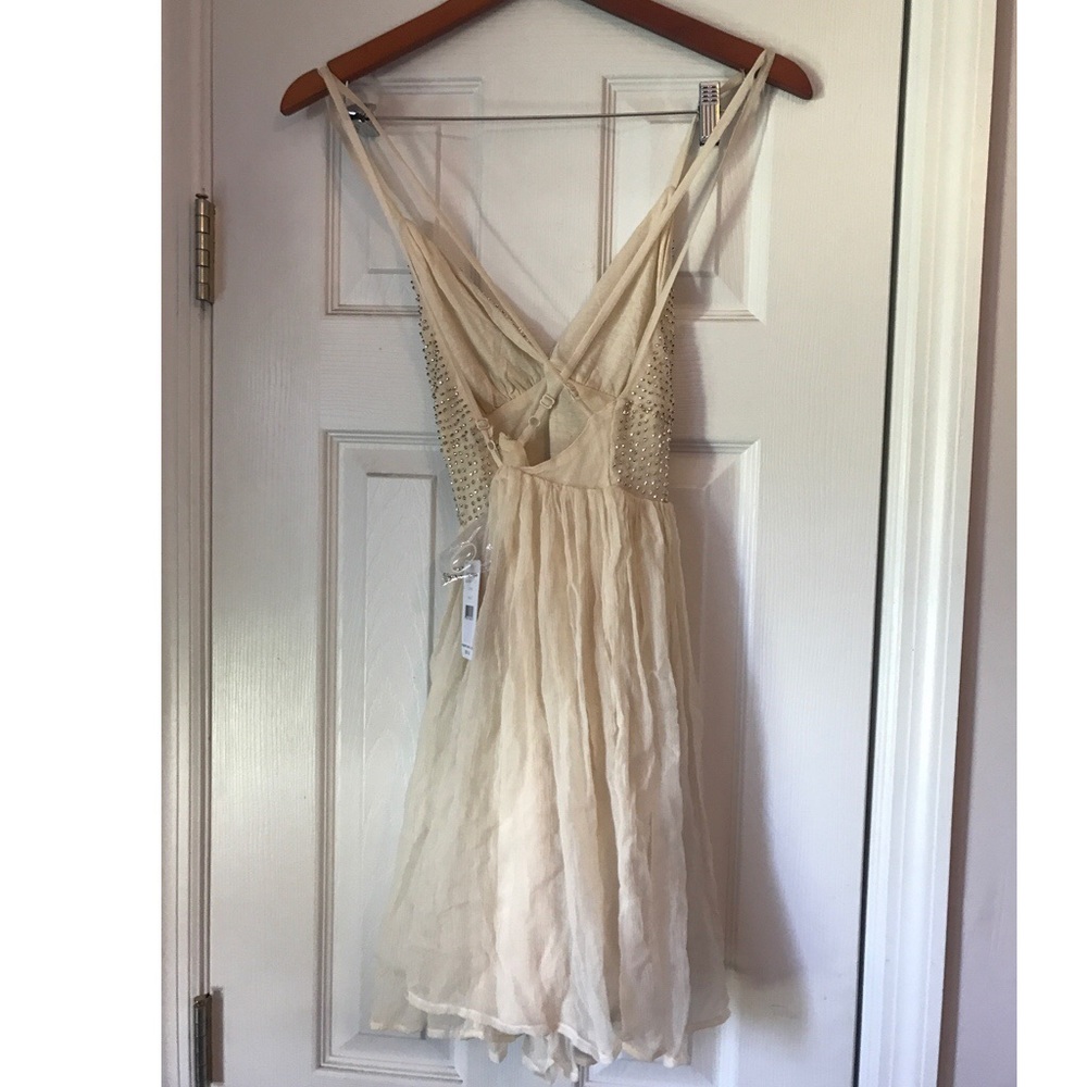 ❌SOLD❌Free People Ivory Beaded Dress Sz 2 - Picture 7 of 8
