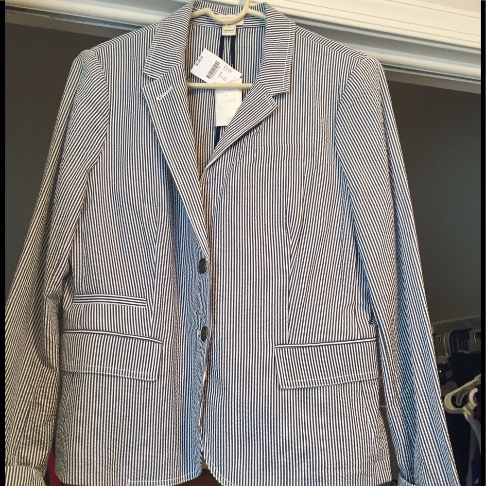 NWT J. Crew Factory searsucker blazer. Size 10.