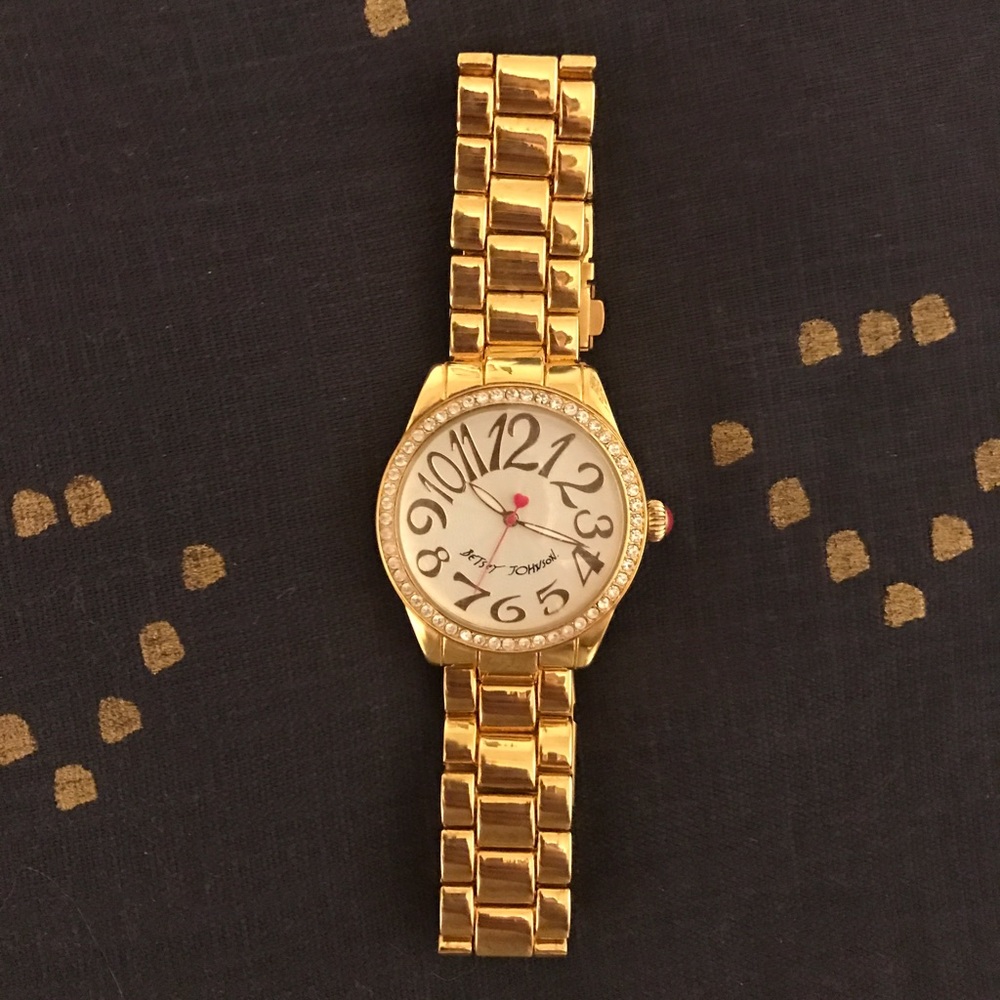 Gold Toned Betsey Johnson Watch