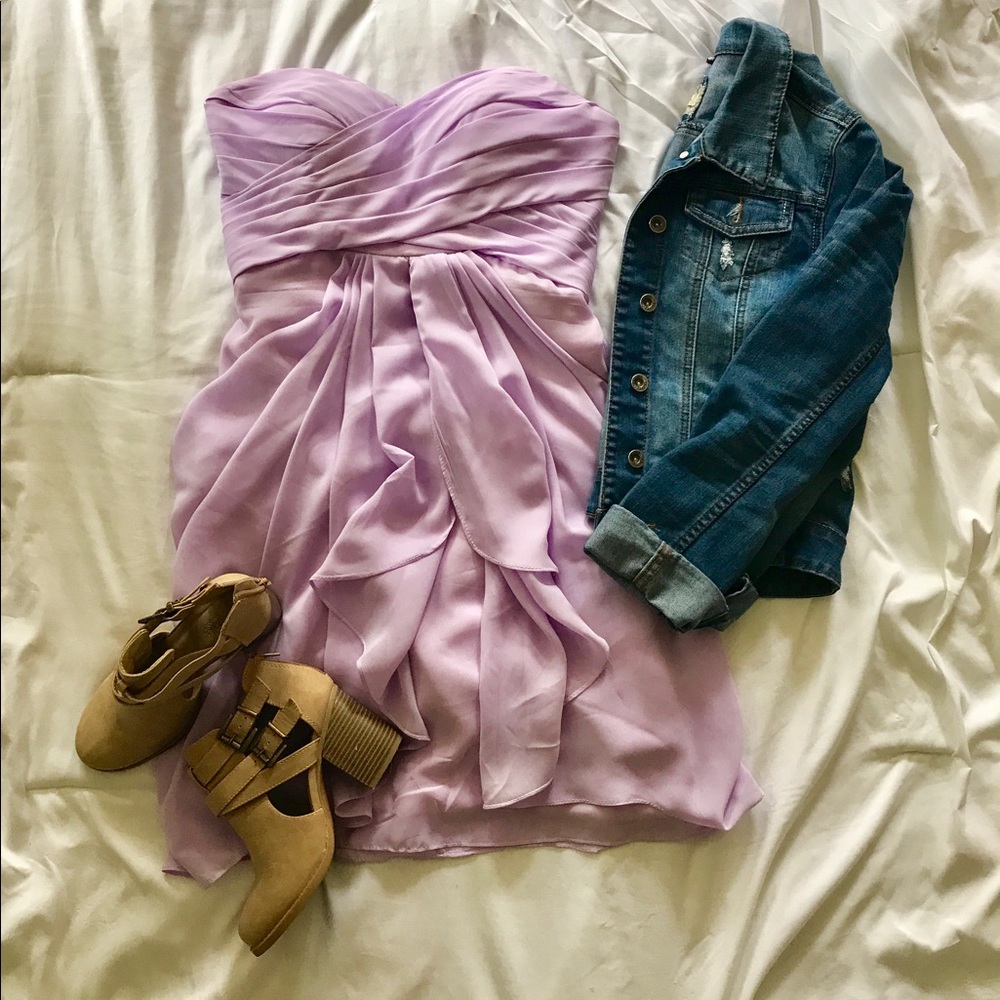 Strapless bridesmaid dress