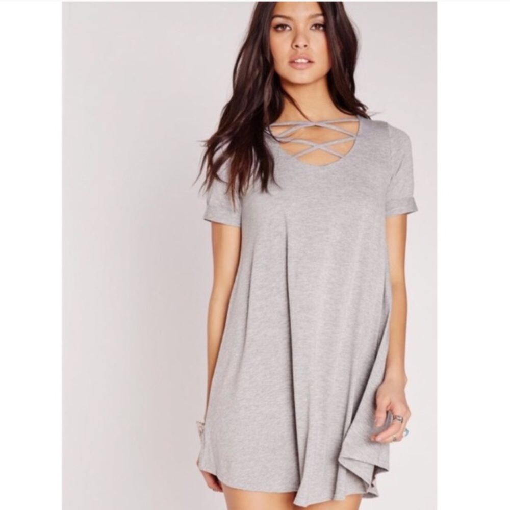 Misguided Summer Dress Laced Gray Small