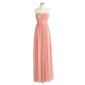 J.Crew chiffon maxi strapless dress