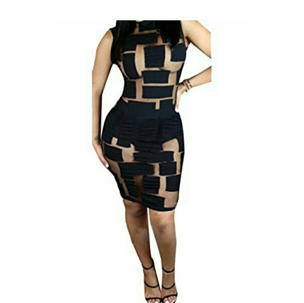 Women's sexy mesh clubwear outfit